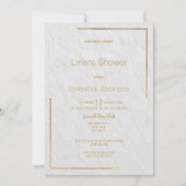 Elegant witte goudflorale kant Linens Shower Kaart (Voorkant)
