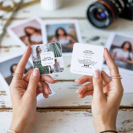 Elegant witte grensfotograaf modern minimaal vierkante visitekaartje