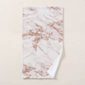 Elegant witte grijze roos goudglitter marmer bad handdoek (Handdoek)