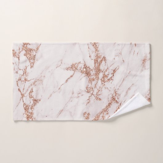 Elegant witte grijze roos goudglitter marmer bad handdoek (Handdoek)