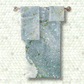 Elegant witte grijze zilverglittermarmer bad handdoek