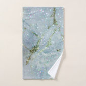 Elegant witte grijze zilverglittermarmer bad handdoek (Handdoek)