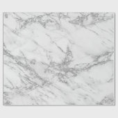 Elegant witte grijze zilverglittermarmer cadeaupapier (Vlak)