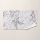 Elegant witte grijze zilverglittermarmer handdoek (Handdoek)