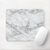 Elegant witte grijze zilverglittermarmer muismat (Met muis)