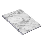 Elegant witte grijze zilverglittermarmer notitieboek (Rechterzijde)