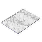 Elegant witte grijze zilverglittermarmer notitieboek (Linkerzijde)