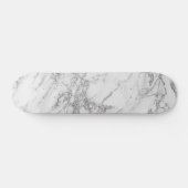 Elegant witte grijze zilverglittermarmer persoonlijk skateboard (Horizontaal)