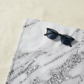 Elegant witte grijze zilverglittermarmer strandlaken (In situ)