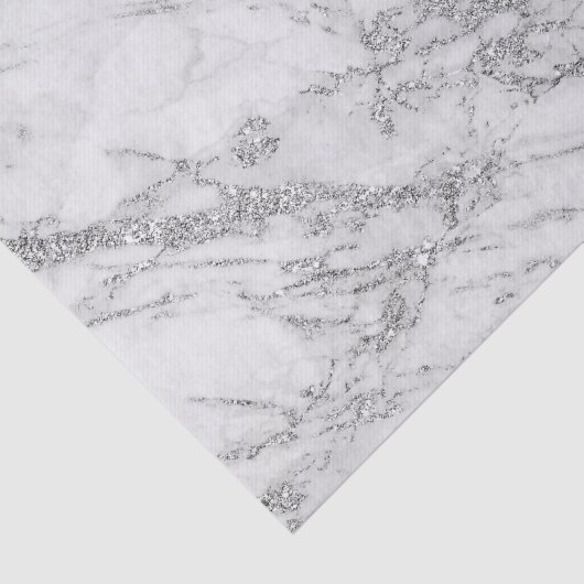 Elegant witte grijze zilverglittermarmer tissuepapier (Detail)