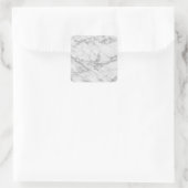 Elegant witte grijze zilverglittermarmer vierkante sticker (Tas)