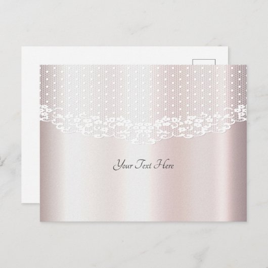 Elegant witte kant bloemenBriefkaart Briefkaart (Voorkant / Achterkant)