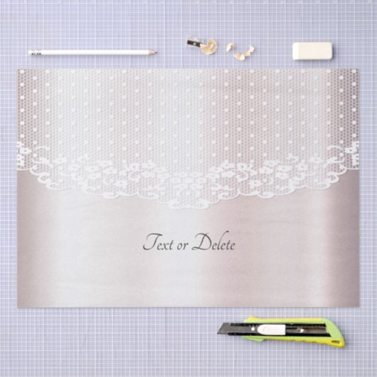 Elegant witte kant bloemenpapier tissuepapier (Craft)