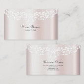 Elegant witte kant bloemenVisitekaartje Visitekaartje (Voorkant / Achterkant)