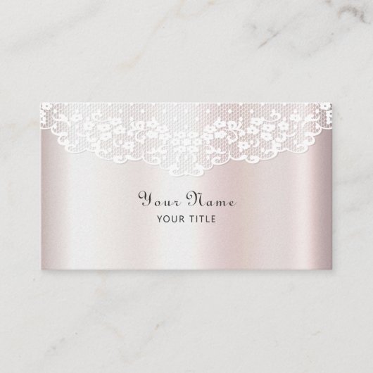 Elegant witte kant bloemenVisitekaartje Visitekaartje (Voorkant)