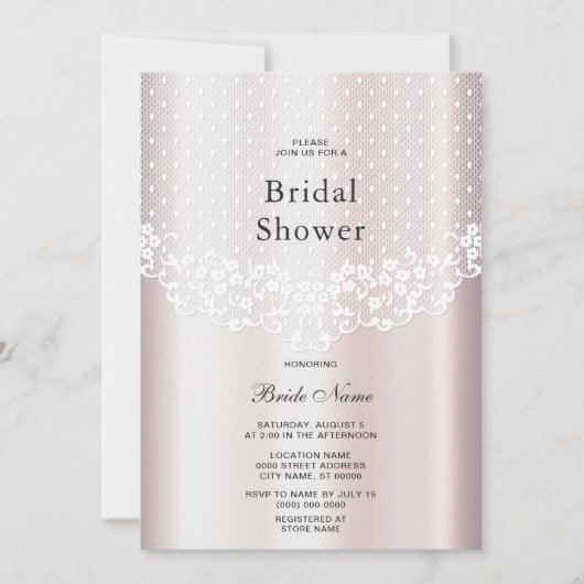 Elegant witte kant bloemenVrijgezellenfeest Kaart (Voorkant)