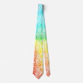 Elegant Witte Kant Op Abstract Regenboog Stropdas (Voorkant)