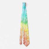 Elegant Witte Kant Op Abstract Regenboog Stropdas (Achterkant)