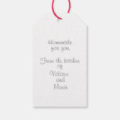 Elegant witte kat met vers fruit cadeaulabel (Achterkant)