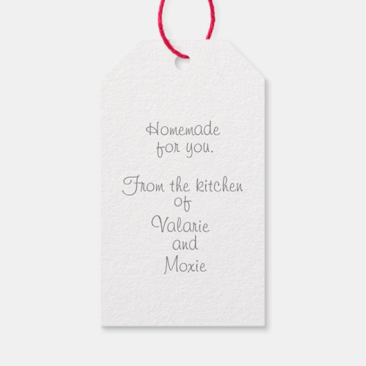 Elegant witte kat met vers fruit cadeaulabel (Achterkant)