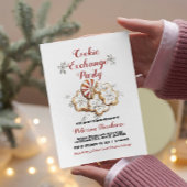 Elegant Witte Kerst Cookie Exchange Party Kaart