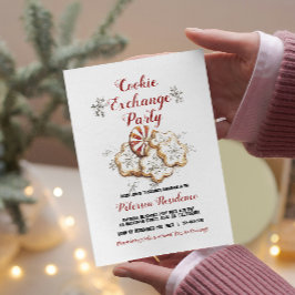 Elegant Witte Kerst Cookie Exchange Party Kaart