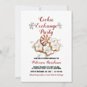 Elegant Witte Kerst Cookie Exchange Party Kaart (Voorkant)