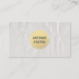 Elegant witte kreukelpapier Gold Cirkelvormer Visitekaartje