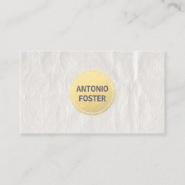 Elegant witte kreukelpapier Gold Cirkelvormer Visitekaartje