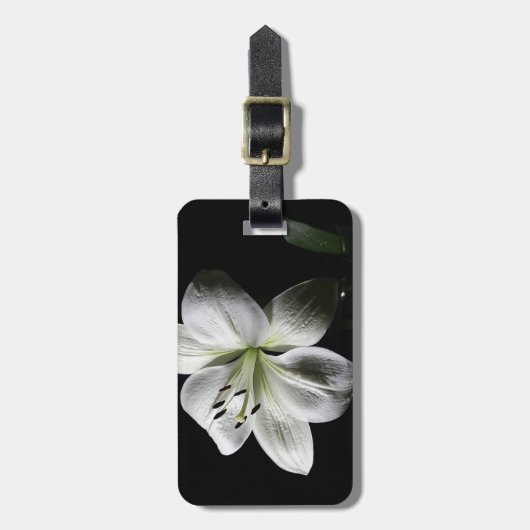 Elegant witte lelie Bagagelabel (Voorkant verticaal)