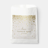 Elegant Witte Leren Gouden Confetti Bruiloft  Bedankzakje (Voorkant)