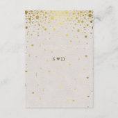 Elegant Witte Leren Gouden Confetti Bruiloft  Informatiekaartje (Achterkant)