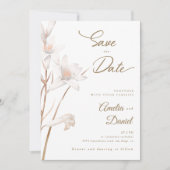 Elegant witte leugens bruiloft Save the Date Kaart (Voorkant)