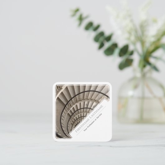 Elegant witte lijsten voor deskundigen op het gebi vierkante visitekaartje (Staand voorkant)