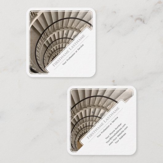 Elegant witte lijsten voor deskundigen op het gebi vierkante visitekaartje (Voorkant / Achterkant)