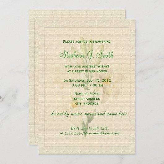 Elegant  witte lippenbloemen vrijgezellenfeest kaart (Voorkant / Achterkant)