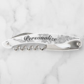 Elegant witte marmer, aangepaste schroefopener kurkentrekker (Achterkant)
