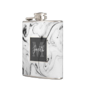 Elegant witte marmer afbeelding heupfles (Links)