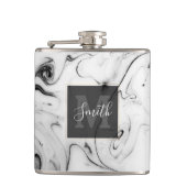 Elegant witte marmer afbeelding heupfles (Voorkant)