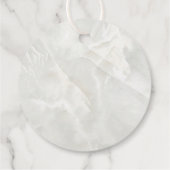 elegant witte marmer Baptisme Bedankjes Labels (Achterkant)