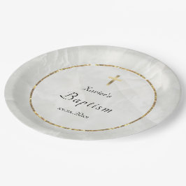elegant witte marmer Baptisme Papieren Bordje
