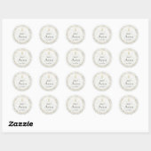 elegant witte marmer Baptisme Ronde Sticker (Vel)