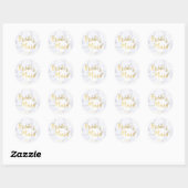 Elegant witte marmer en goudbruidsmeisje ronde sticker (Vel)