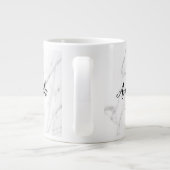 Elegant witte marmer monogram groot formaat grote koffiekop (Achterkant)