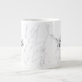 Elegant witte marmer monogram groot formaat grote koffiekop (Voorkant)