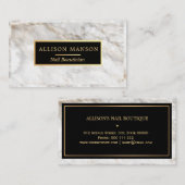 Elegant witte marmer | Nail Beauticien Visitekaartje (Voorkant / Achterkant)