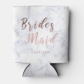 Elegant witte marmer & roos goudbruidsbruidster blikjeskoeler (Voorkant)