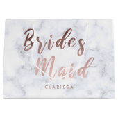 Elegant witte marmer & roos goudbruidsbruidster groot cadeauzakje (Voorkant)