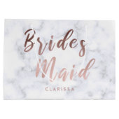 Elegant witte marmer & roos goudbruidsbruidster groot cadeauzakje (Achterkant)