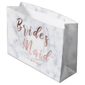 Elegant witte marmer & roos goudbruidsbruidster groot cadeauzakje (Achterkant Gekanteld)